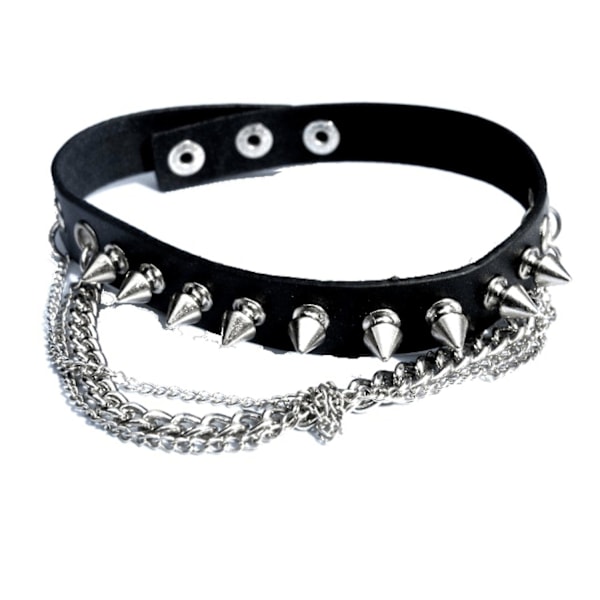 Nit Halsband med spiknitar och kedjor