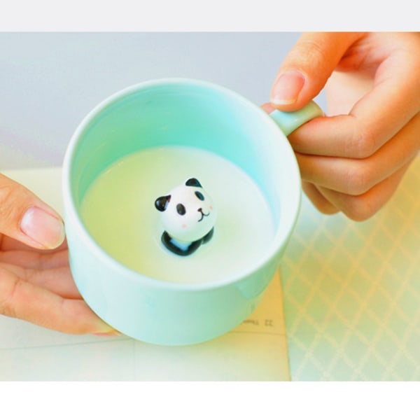 3D-kaffekrus Søt dyr innekopp Julebursdagsgave til gutter Jenter Barn - Festkontor Morgenkrus for te (3D Panda-kopp)