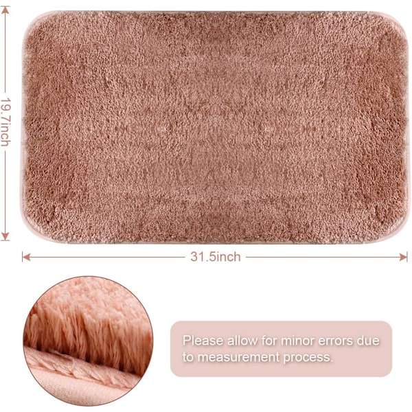 Vattenabsorberande Badrumsmattor, Badrumsmattor Golvmatta, Halkfria Sovrumsmattor, Barnmatta Lämplig För Badrum/Sovrum/Kök (Rosa, 31.5*19.7in)