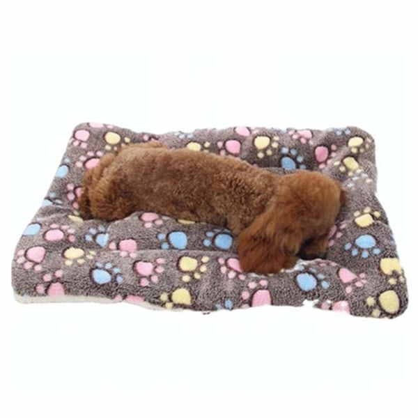 Blødt og varmt flannel varmt tæppe, tykt hundetæppe kattemåtte (61*41 cm, kaffe)