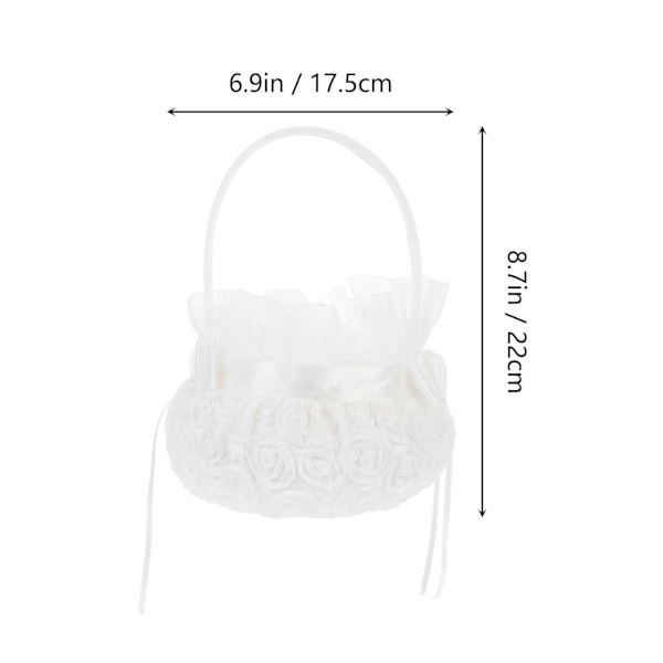 Blomsterpikekurv Blomsterbarn Bryllupskurver Roseblomst Broderikurv Delikat Bryllupsblomstdekorasjon 2 stk