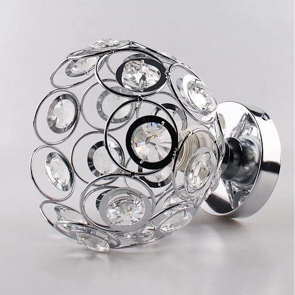 Taklampe for gang, Krystall Lysekrone Semi Flush Mount Taklampe, Pendellampe for soverom, kjøkken, stue, E27 Sokkel