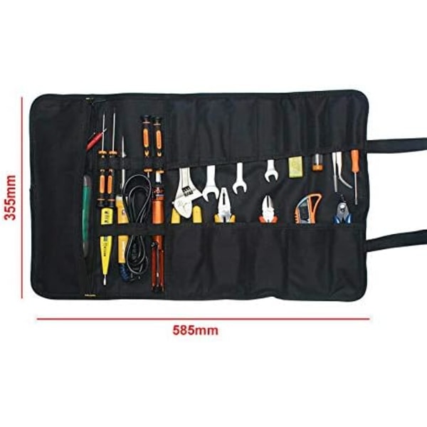 Bärbar 22 fickor tom verktygssats, verktygspåsar, organizer, 600D Oxford-tyg Roll-Up Toolkit väska/ case/påse (utan verktyg)