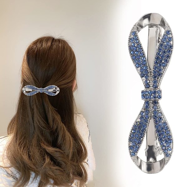 2 stk Rhinestone Hårspenner Hvite Krystall Hårnåler Metall Hårklemmer Bling Hårspenner Tilbehør for Jenter og Kvinner