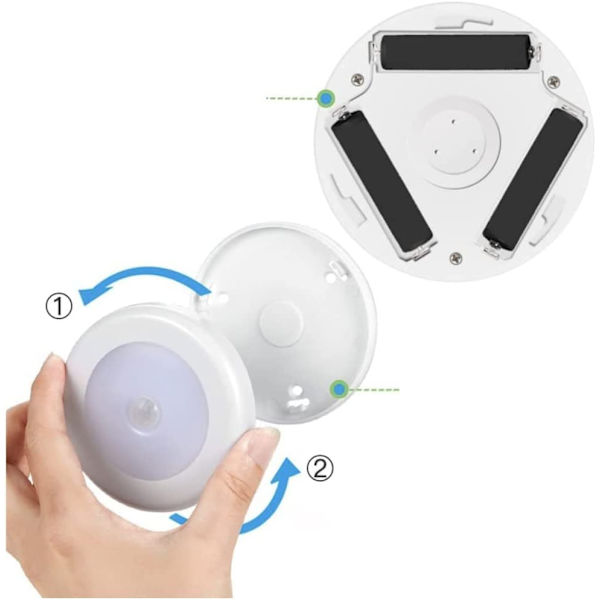 3-pack rörelseaktiverat trådlöst ljus för batteridriven LED-lampa med varmt vitt ljus för kök, sovrum, badrum, garage, förråd, vind