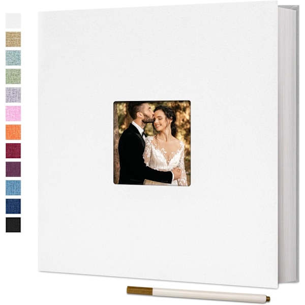 Stort fotoalbum självhäftande för 4x6 8x10 bilder Scrapbook Album DIY 41 tomma sidor White