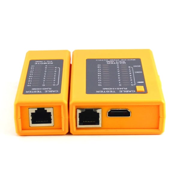 3-i-1 Kabeltester HDMI Tester Nettverkstester RJ11 RJ45 Kabeltester -9V/USB Strømforsyning