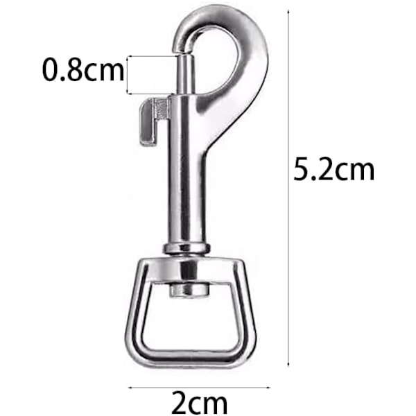 5-pakning hummerlås metall svingbar bolt Snap Svingbar Snap Krok Kraftig Svingbar Trigger Krok Klips Hundebånd Klips For Hundebånd Camping Fotturer Nøkkelring