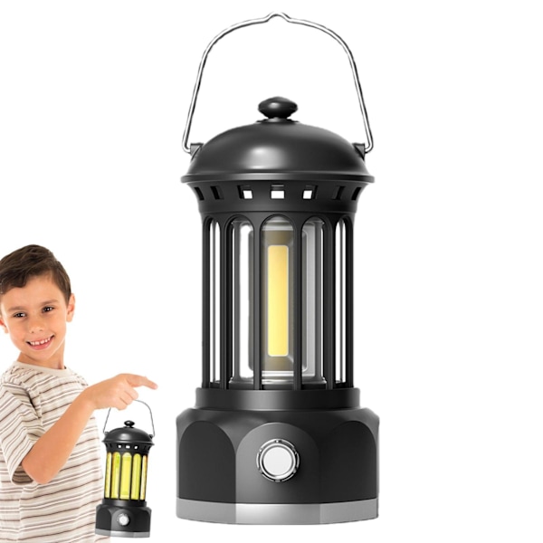 Campinglys, LED Camping Lanterner Lys, Trinløs-Dæmpning Campinglys Hjem Akutlys til Akut, Vandreture, Strømafbrydelser, Hjemmeindretning, Sort black