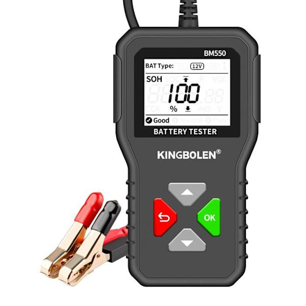 Akkutesteri - BM550 - 6V 12V 24V - 100-2000 CCA - Digitaalinen analysaattori - Käänteisen napaisuuden suojaus