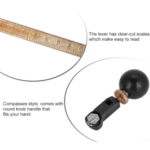 Cirkel Glasskærer, 6 Hjul Kompasser Cirkel Skæring Skærer med Sugekop Cirkel (30cm)