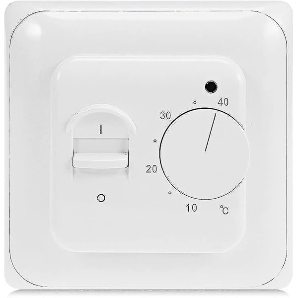 Manuell elektrisk golvvärmetermostat med AC 220v 16a sond, mekanisk golvvärme termostatkontroll [energiklass A+++] (x)