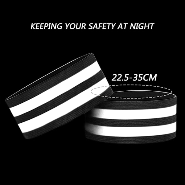 Reflexband, reflexarmband i två färger, utomhus lämpliga för ridning, löpning, självhäftande säkerhetsbälten.