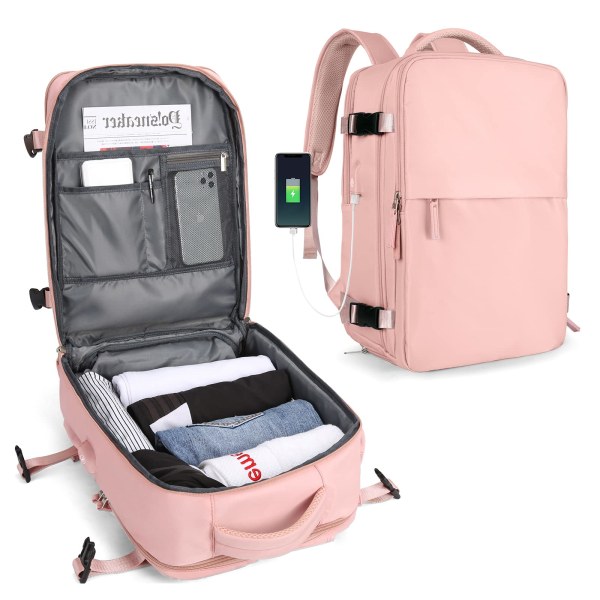 Kabinbagasje 45x30x16 Undersete Ryggsekk for Fly Reisebagasje Undersete Carry On Ryggsekk Laptop Bag Kvinner Reise Ryggsekk med Sko-Rom