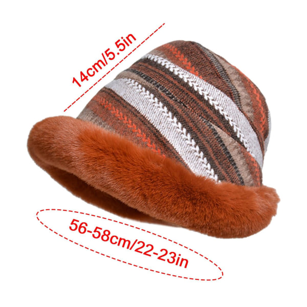 Fluffig Hinkhatt Tjock Mjuk Mode Fiskehatt Mode Hinkhatt Varm Vinter Fiskehatt Beanie Utomhus Vinterhatt för Flickor Kvinnor (B) B