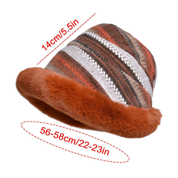 Fluffy Bucket Hat Tykk og Myk Motefiskerhatt Mote Bucket Hat Varm Vinterfiskerlue Utendørs Vinterhatt for Jenter Kvinner (B) B