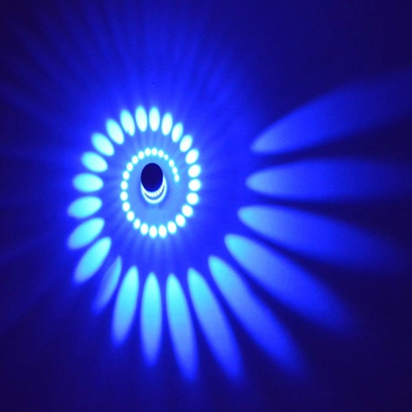 3W LED-væglampe, væglampe i aluminium, badeværelseslampe, moderne væglampe, LED-væglampe (blå)