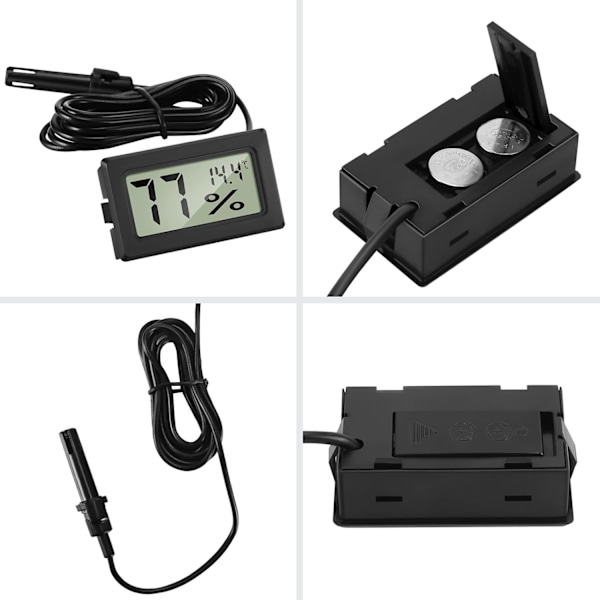 3 st Digital Termometer Hygrometer Mini Sond Termometer Temperatur Hygrometer Reptil Inkubator Fjäderfä Kontor Vardagsrum