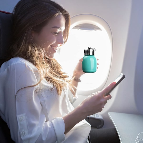 200 ml Mini Termosflaska Vattenflaska Vakuumflaskor Kaffe Mjölk Drickkopp Läcksäker Varm och Kall Vattenflaska Resa (Blå) sky blue