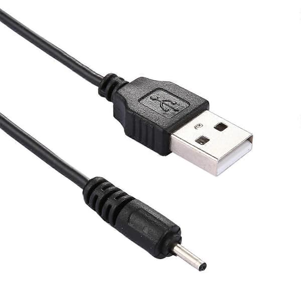 USB DC Laddningskabel, Längd: 65cm (Svart)