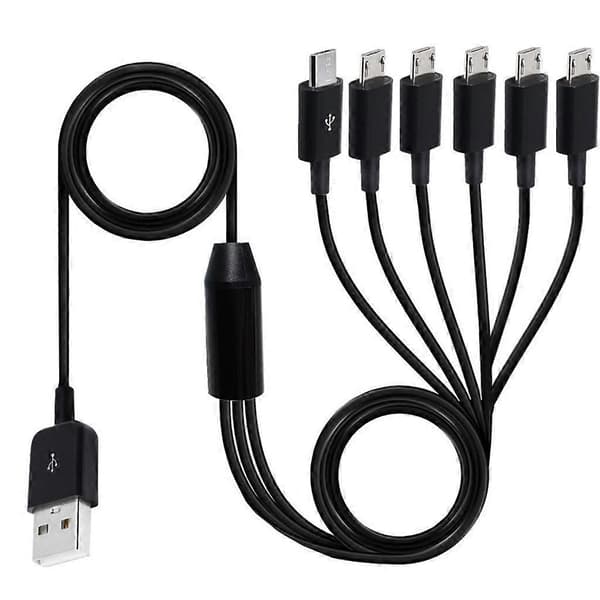 USB 2.0 Typ A Hane till Micro USB Hane 1 till 6 Splitter Kabel Data Laddning
