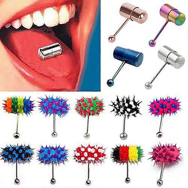 Unisex Cool Punk Hammare Form Vibrerande Tungstav Kroppspiercing Smycke
