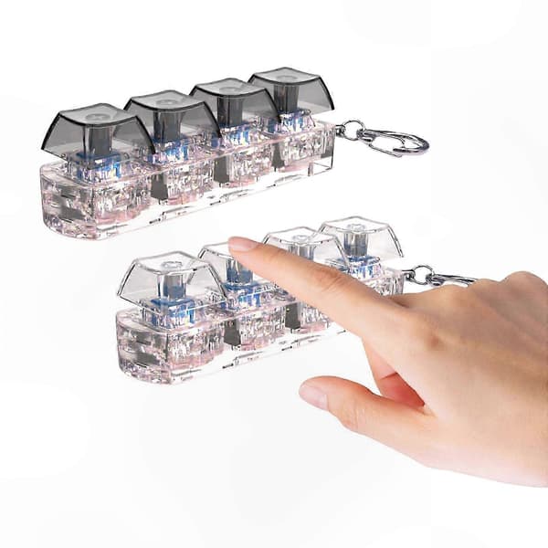 LED 4-Knapps Keycap Testare: Ångestlindring & Sensorisk Stimulering med Hållbar Design