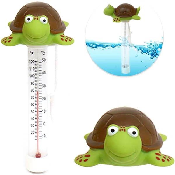 Sköldpadda Pooltermometer, Vattentemperaturtermometer för Pooler och Spa, Pooltermometer, Flytande Pooltermometer