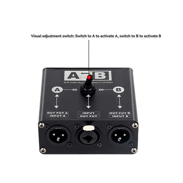 2 i 1 Ut eller 1 i 2 Ut XLR Balanserad Ljudkälla Switch