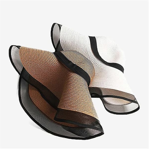 Sommarstrand Solhattar för Kvinnor Vikbara Floppy Resevänliga UV-Hatt, Bredbrättad Hatt UPF 50+