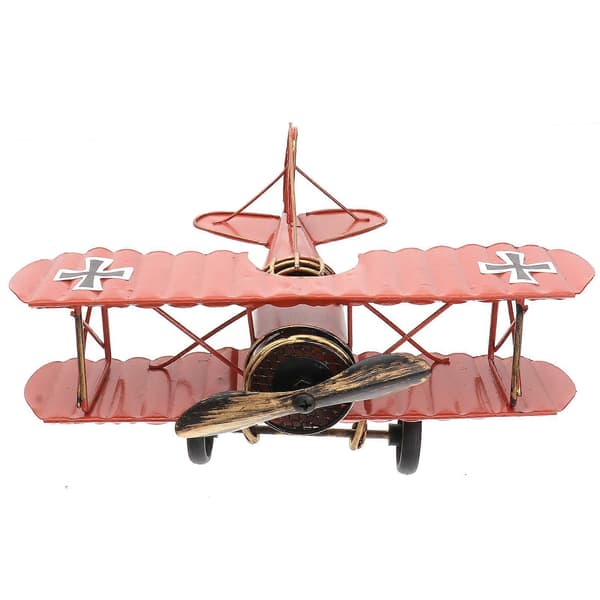 Retro Järnplan Flygplan för Dekor Ljus Röd 20 x 22 x 9.5cm 1st
