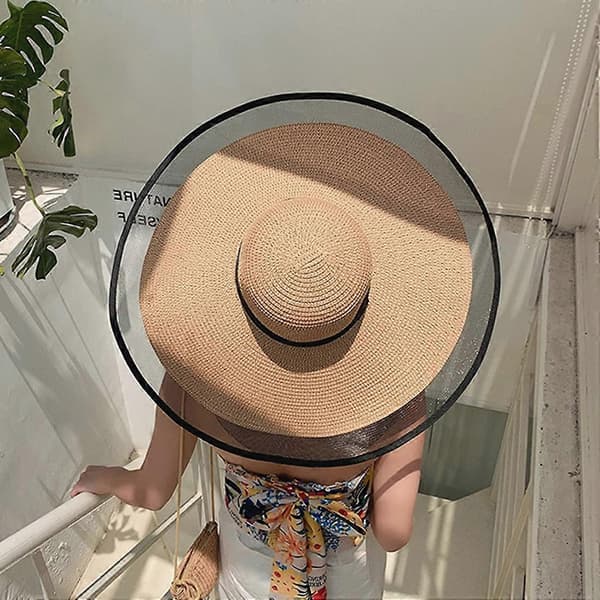 Sommarstrand Solhattar för Kvinnor Vikbara Floppy Resevänliga UV-Hatt, Bredbrättad Hatt UPF 50+