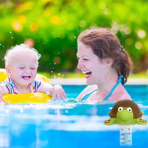 Sköldpadda Pooltermometer, Vattentemperaturtermometer för Pooler och Spa, Pooltermometer, Flytande Pooltermometer