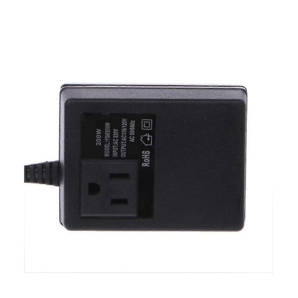 110V till 220V 200W AC Spänningsreducerande Transformator med Europeisk Reseadapter