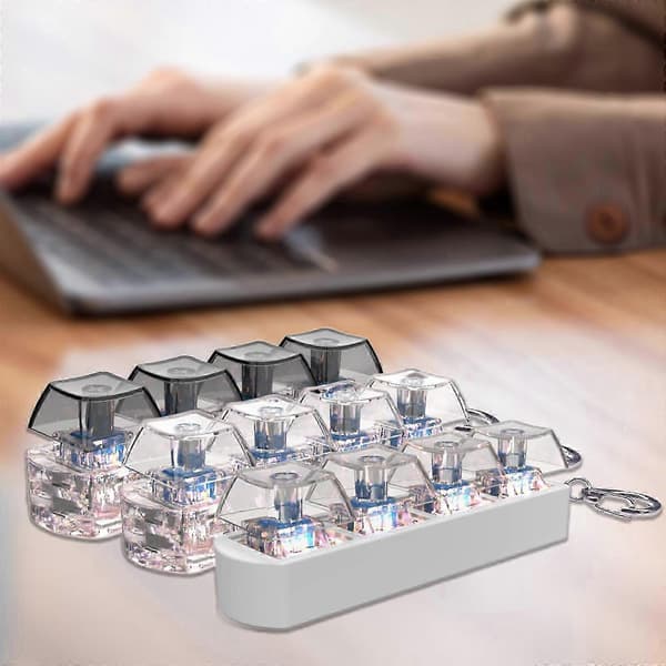 LED 4-Knapps Keycap Testare: Ångestlindring & Sensorisk Stimulering med Hållbar Design