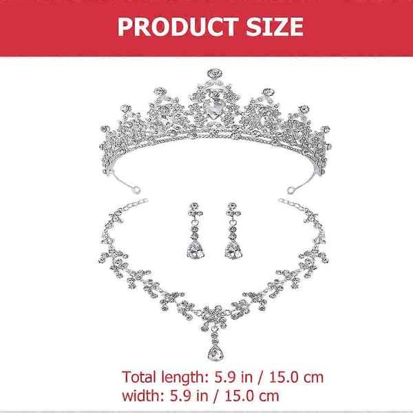 Smyckesset Kronform Brudhuvudbonader för Bröllopsbrud Silver Zinklegering Hållbart Material 1 Set