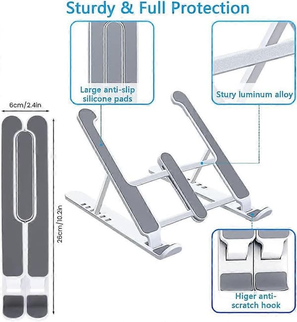 Bärbart laptopställ ABS Ergonomiskt laptopstativ Justerbart hopfällbart ventilerat