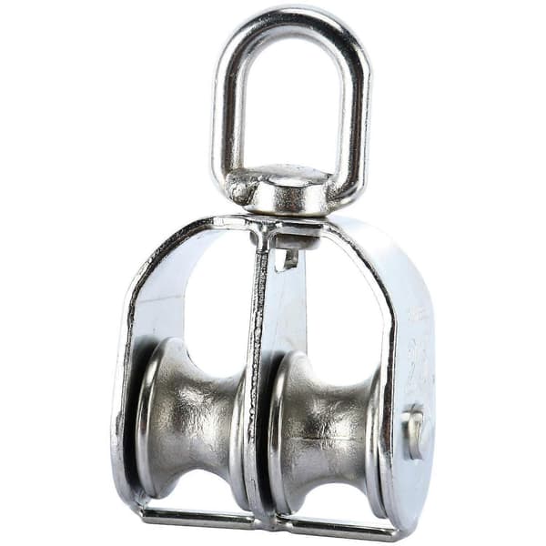 2-pack 304 rostfritt stål kran vridkrok dubbla remskivor (M25)