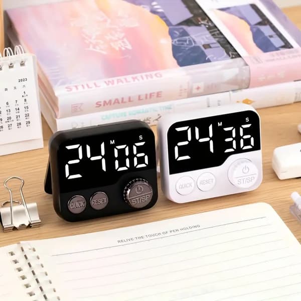 Multifunktionell roterande timer, kökstimer, LED-tidshanterare, studentspecifik matlagnings- och baktimer