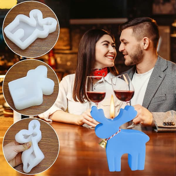 3D Älg Ljus Julformar
