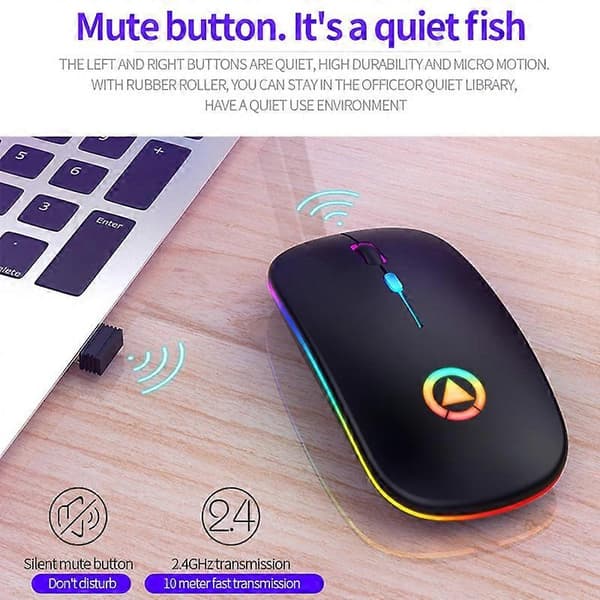 YINDIAO A2 2.4G 1600DPI Trådlös Tyst Bluetooth-mus