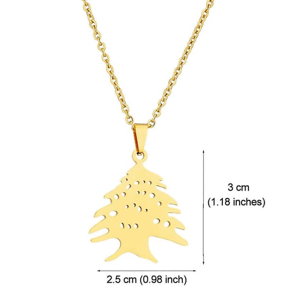 Justerbart libanesiskt emblem halsband, robust stål, libanesiskt emblem halsband, halssmycke för vardagsbruk, guld