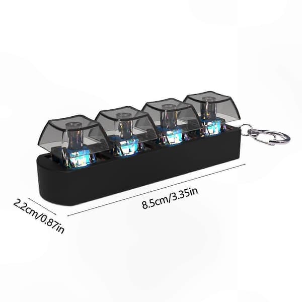 LED 4-Knapps Keycap Testare: Ångestlindring & Sensorisk Stimulering med Hållbar Design