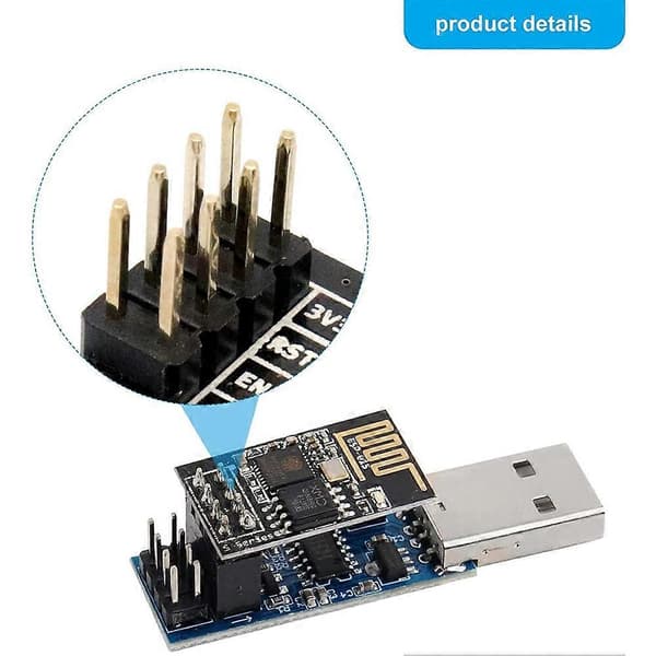 USB till ESP8266 Breakout CH340C ESP-01 ESP-01S Prog WiFi Programmer Nerladdningsadapter med Reset Au