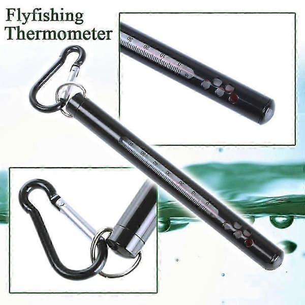 Vattentermometer i metall för flugfiske, utomhustermometer för bäckar och floder, fiskeverktyg