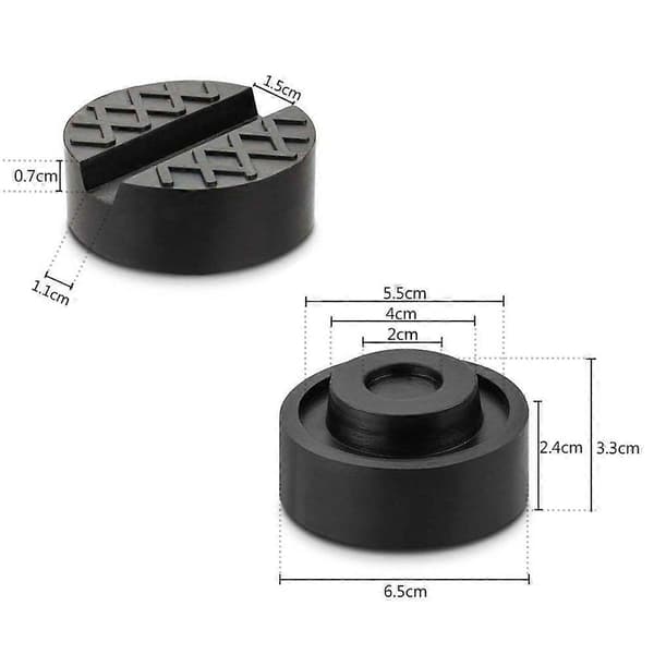 2-pack Universal Slitsade Gummi Domkraftspads Rambalkskydd 65mm/2.56\" Diameter
