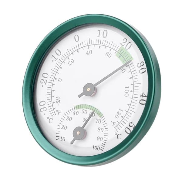 2 i 1 inomhustermometer hygrometer luftfuktighet mekanisk termometer 1 st grön