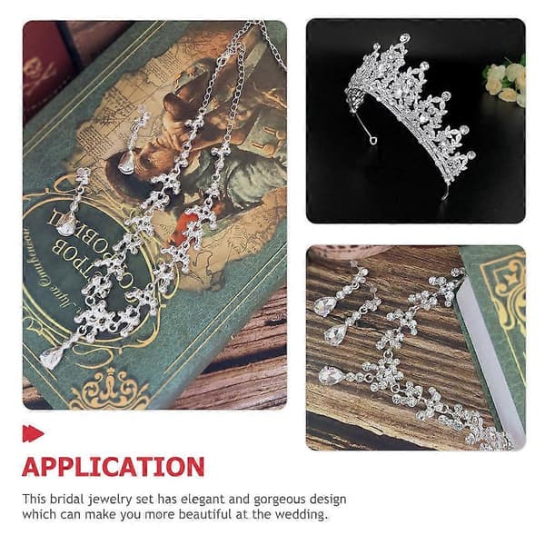 Smyckesset Kronform Brudhuvudbonader för Bröllopsbrud Silver Zinklegering Hållbart Material 1 Set