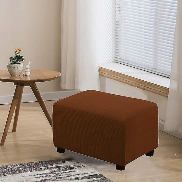 Stretch Ottoman Överdrag Fotstöd Pall Överdrag Puff Skydd