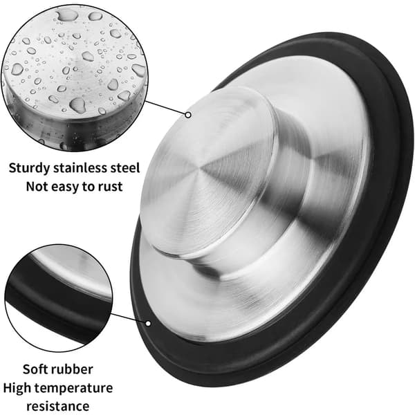 2-pack silikon avloppspluggar, universal avloppsplugg 8,5 cm, badkarspropp och hårfångare, badkarspropp
